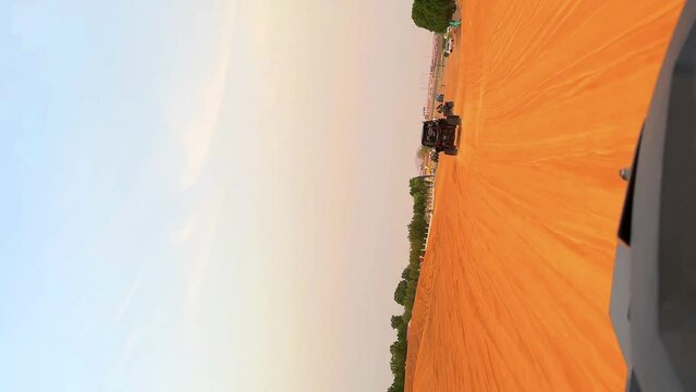 extreme sand riding, buggy ride in the desert, desert sunset. High quality 4k footage