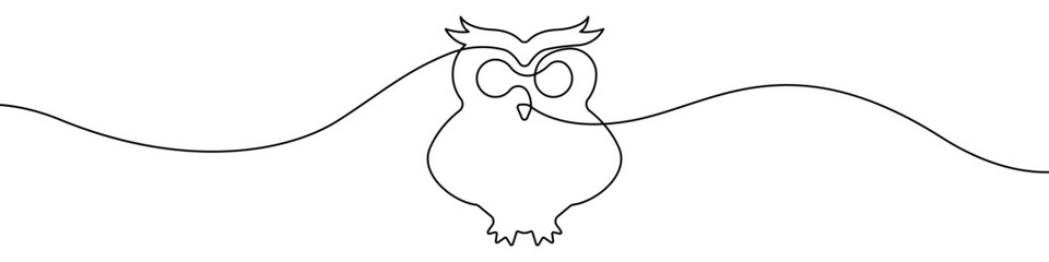 Owl icon line continuous drawing vector. One line Owl icon vector background. Owl icon. Continuous outline of a Owl icon.