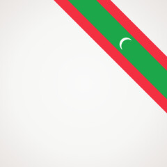 Corner ribbon flag of Maldives