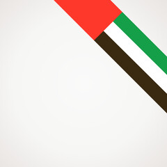 Corner ribbon flag of United Arab Emirates