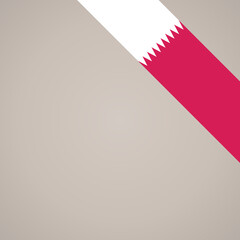 Corner ribbon flag of Qatar