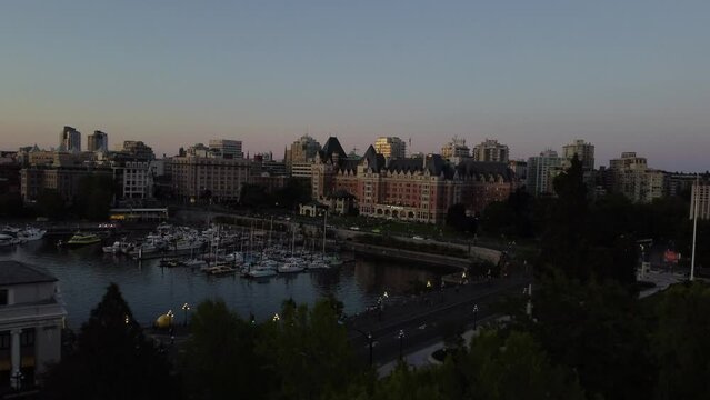 sunset over the city