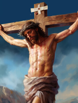 Jesus Christ on the cross, a powerful representation of Christian faith - Christian Illustration