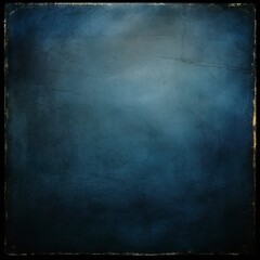 abstract blue vintage grungy background or dark paper with bright center spotlight and subtle vignette border frame. AI generative.