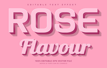 rose flavour 3d editable text effect and typography design