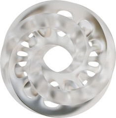 Abstract Geometric Shape: Frosted Glass 3D Render with Modern Elegance