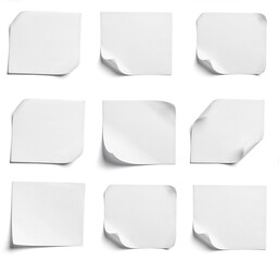 paper message note reminder adhesive sticker blank background white empty sticky tag sign office