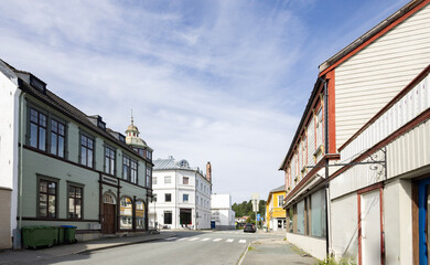 Fototapeta na wymiar Walking in the streets of Levanger, Trøndelag, Norway