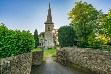 The church of St. Mary in Lower Slaughter village. Cotswold. England