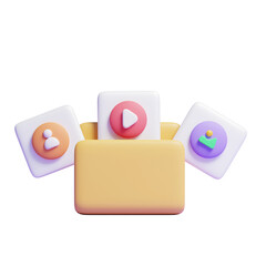 3d file transfer concept icon illustration or 3d file folder send icon illustration