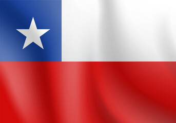 National flag of Chile. Vector illustration.