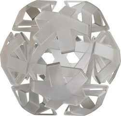 Abstract Geometric Shape: Frosted Glass 3D Render with Modern Elegance