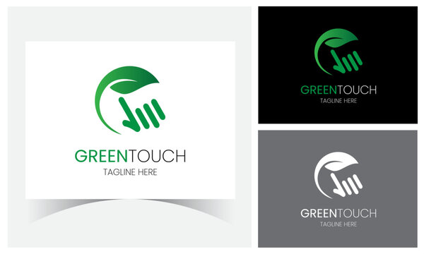 Green Touch Logo Design Template.
