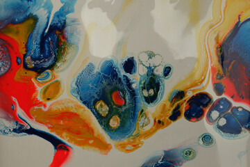 Art Abstract flow acrylic and watercolor marble blot painting. Color wave texture background.