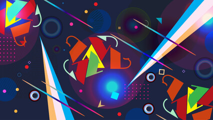 Abstract geometric background with circles and lines. Vector illustration for your design