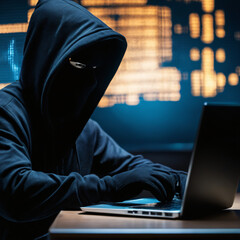 Anonymous Hacker in hooded sweater, cyber crime