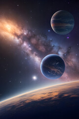 Stars, planets and galaxies in one fantasy view