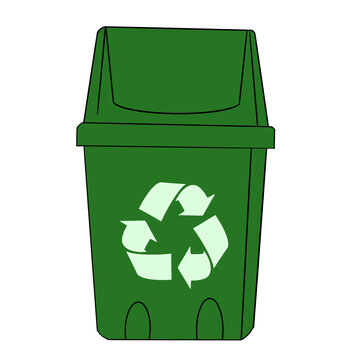 green recycle bin illustration for go green