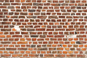 Old red brick wall. Texture of a brick wall