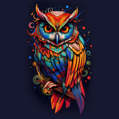 Owl - Colorful Design - Generative AI