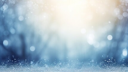 Out of focus blurred winter season abstract nature background with lots of bokeh. ai generative.