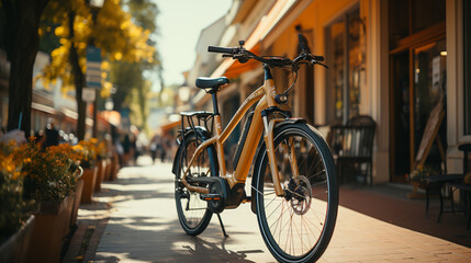 Fototapeta na wymiar bike on a street in the city