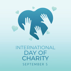 Fototapeta premium International Day of Charity design template good for celebration. charity design template. heart vector illustration. flat design. eps 10.