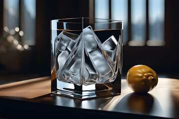 a-brilliant-glass-made-of-ice. generative ai