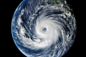 Satellite view of a tropical cyclone - obrazy, fototapety, plakaty