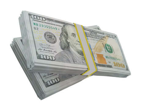A wad of money on a transparent background 3D render