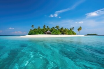 Fototapeta na wymiar Summer vacation on a tropical island in the Maldives