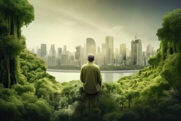 Sustainable environment concept. The image depicts human