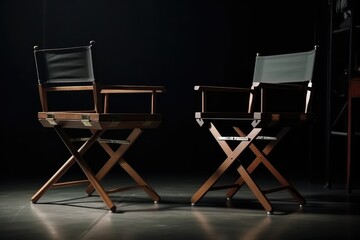 two directors chairs in the frame