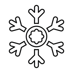 Snowflake Icon In Outline Style