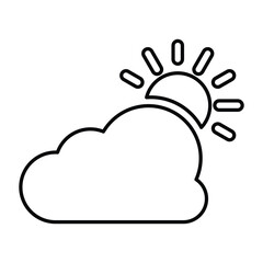 Cloudy Day Icon In Outline Style