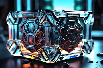 a-brilliant-glass-made-of-ice. generative ai