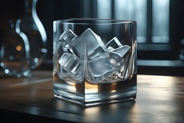 a-brilliant-glass-made-of-ice. generative ai