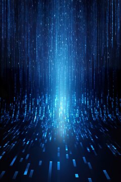 Abstract binary code technology background with blue hues. ai generative