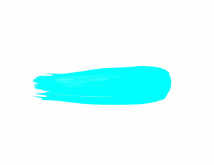 Turquoise smear brush isolated on white background for art design