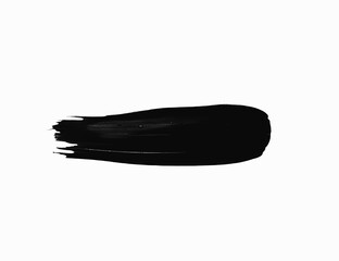 Black smear brush isolated on white background for art design