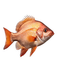 Red tilapia fish isolated on white background