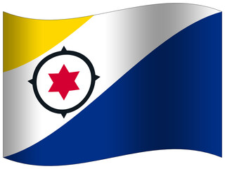 Caribbean Netherlands flag waving 3D icon