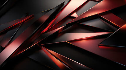 Black red abstract modern background for design. Triangles Dark Geometrical abstract wallpaper. 3d render illustration style. 