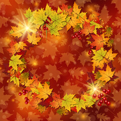 Autumn style elegant vector background. Design for square flyer, invitation card, promo poster, discount coupon, voucher, sale banner