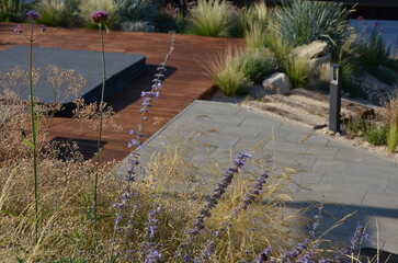 Fototapeta premium garden terrace with perennials