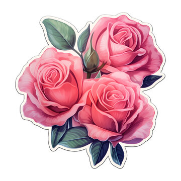Sticker decal pink flower rose in barbie style. Love illustration isolated. Png file illustration with transparent background.
Pink color. Valentine's Day. National Barbie Day March 9