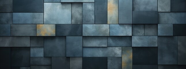 abstract modern concrete wall background, in the style of metallic rectangles, dark palette