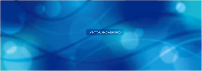 Abstract Blue Background with Gradient spots, Waves and Blurred shapes. Vector Stylized Defocused Water pattern.