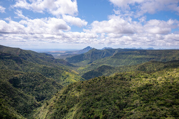 Landscape of Black River Gorges biosphere reserve, Mautritius