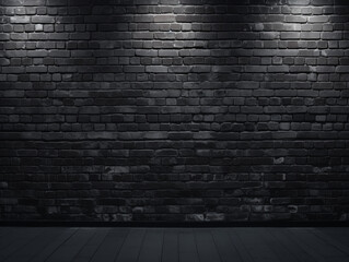 Texture of a black brick wall abstract dark background for your product display